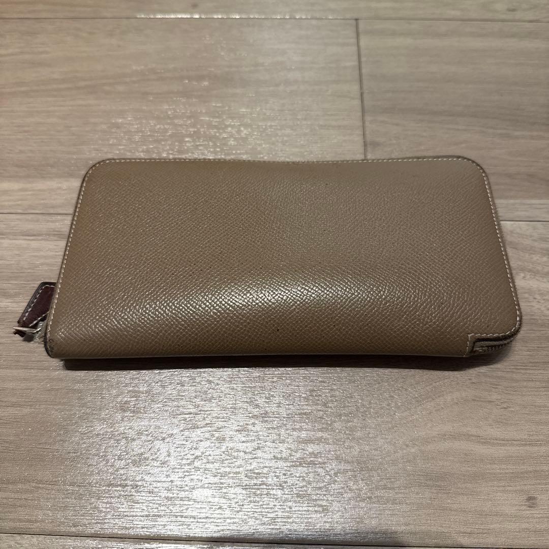 HERMES エルメス ジップ長財布 シルクインロング （エトゥープ） 箱付き