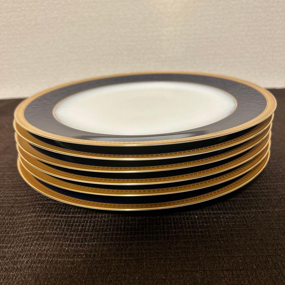 大倉陶園　ロイヤルブルー　瑠璃片葉金蝕　ディナープレート　26cm