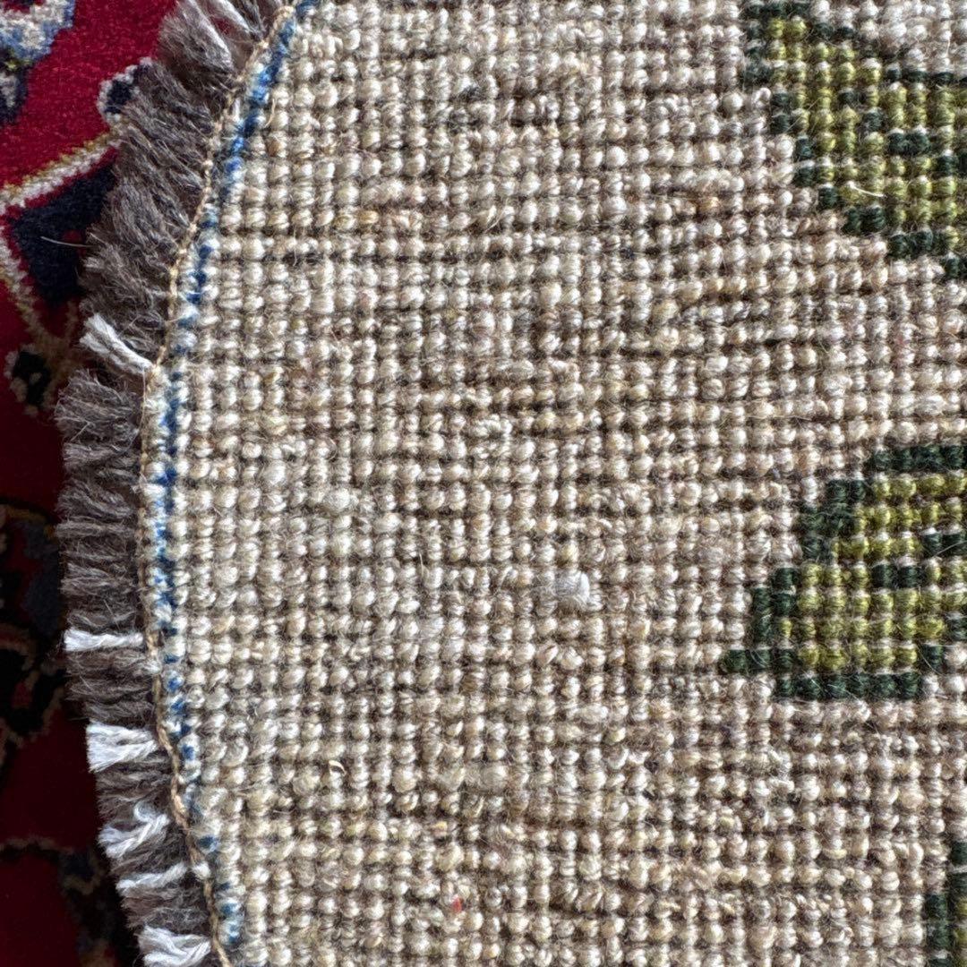 極厚2.5cm！手織りギャッベ 円形チェアパッド 40×40cm 花柄 フカフカ