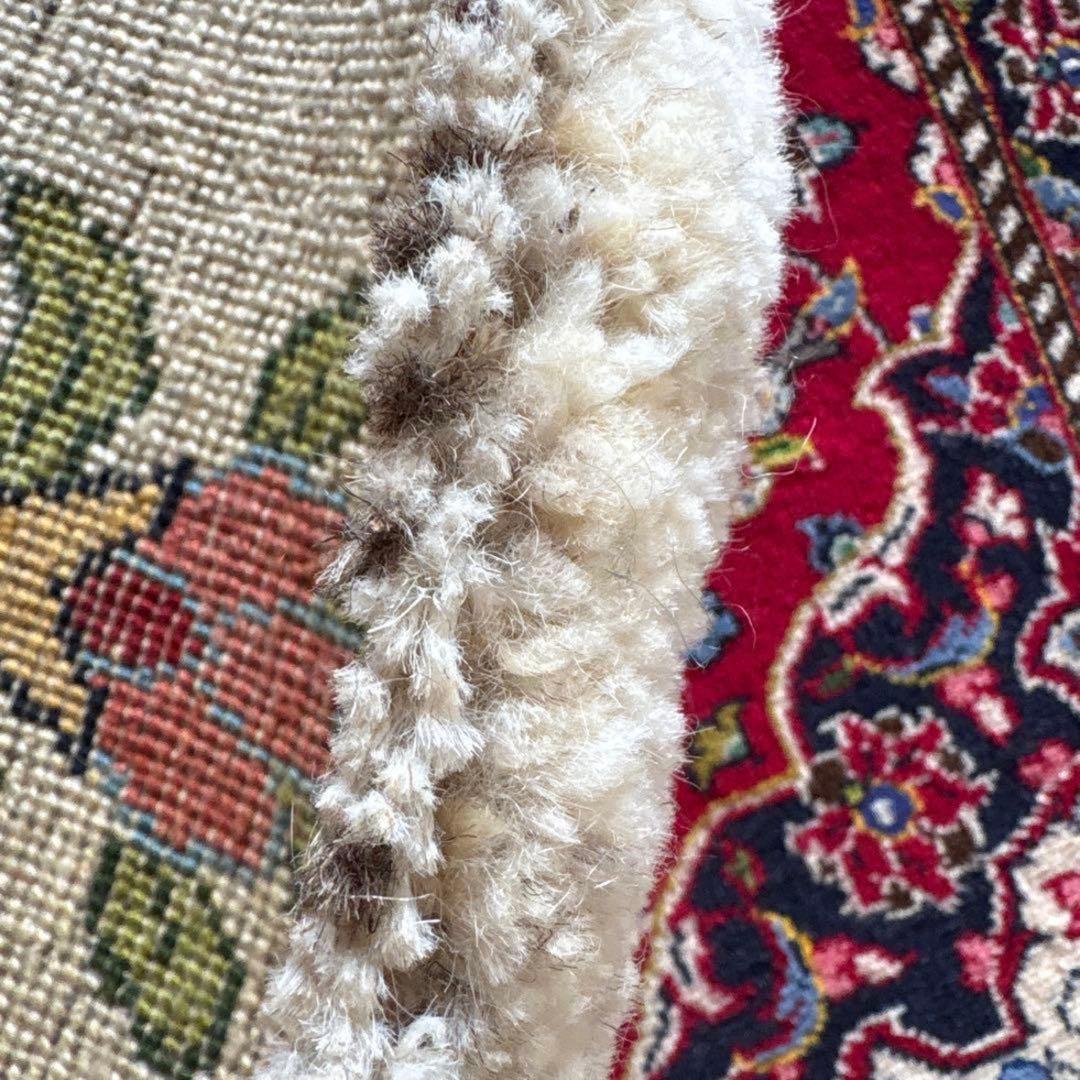 極厚2.5cm！手織りギャッベ 円形チェアパッド 40×40cm 花柄 フカフカ