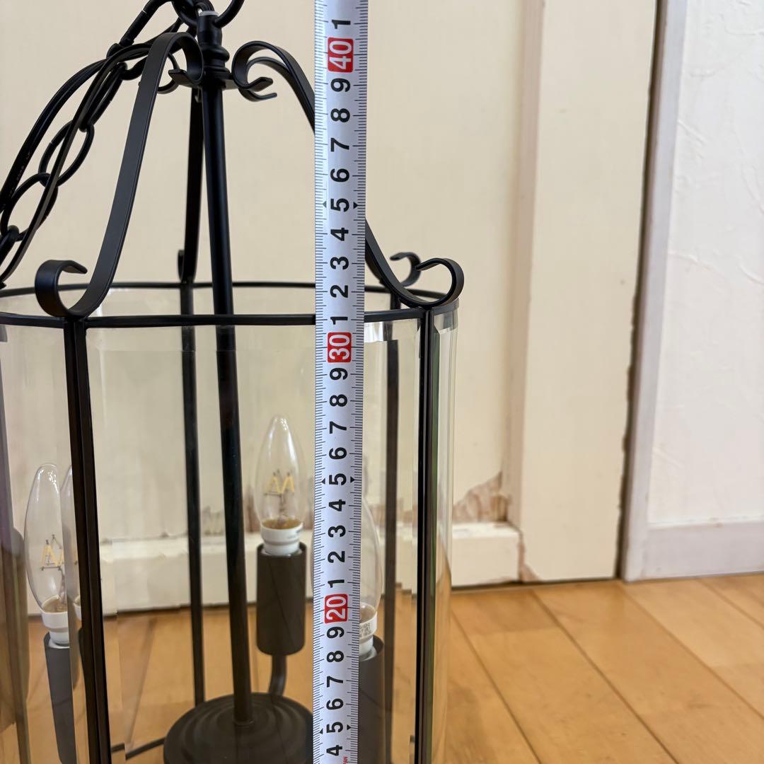 ☆ディクラッセ☆トルド　3灯　アールデコ　シャンデリア　アイアン　ガラス