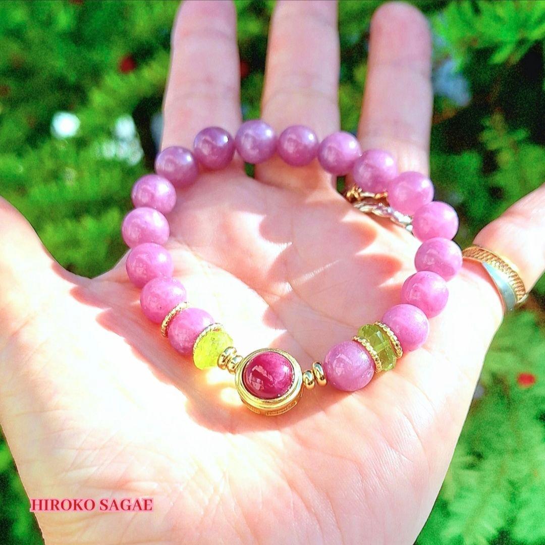 ルビー ペンダントトップ ピンクサファイア ペリドット ブレスレット