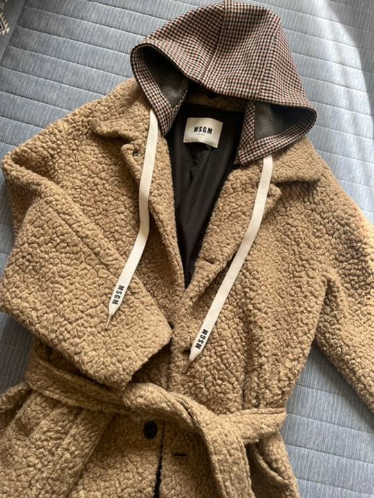 MSGM 取り外し可能フーディボアコート