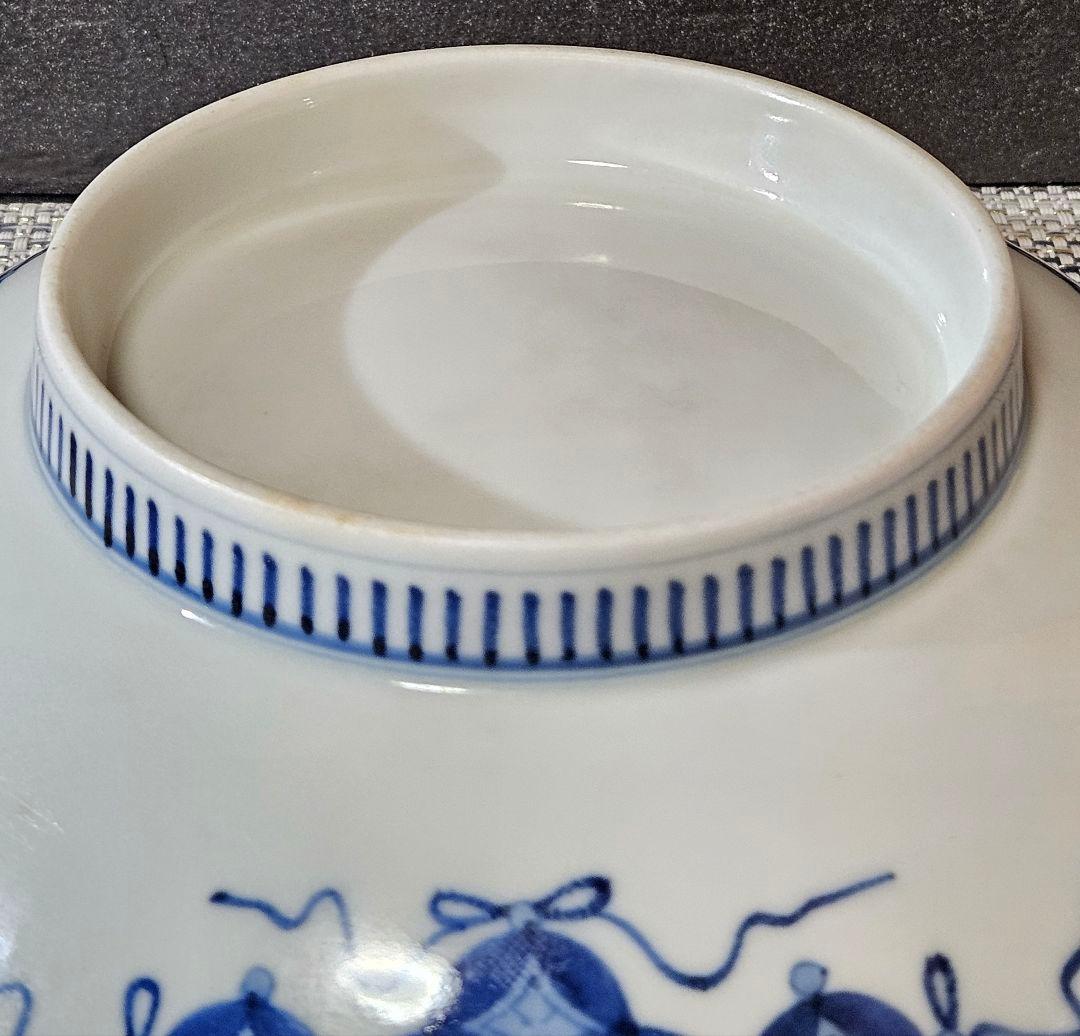 【本物保証❗】江戸時代後期　後期藍鍋島　芙蓉の図　径 約20.8cm　櫛高台皿