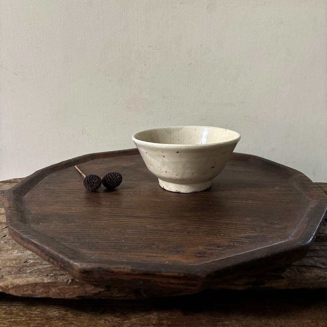 李朝大振り茶碗　鉢　白磁　韓国骨董品.アンティーク.古民芸.立原正秋