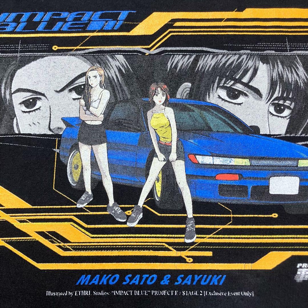 【XL】頭文字D イニシャルディー アニメTシャツ インパクトブルー 真子&沙雪