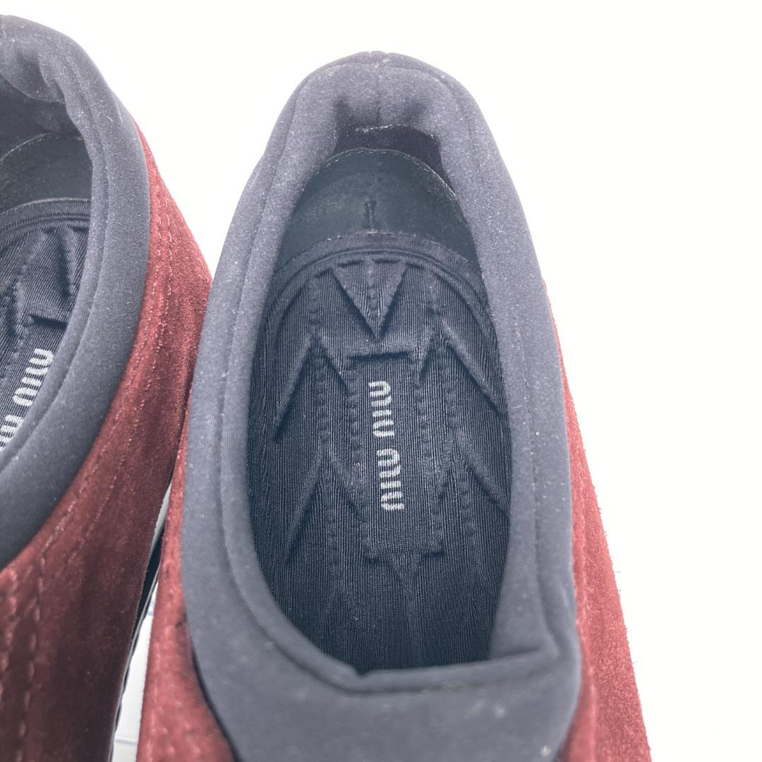 MIU MIU　ミュウミュウ　ラインストーンビジュースニーカー 　スエード　37