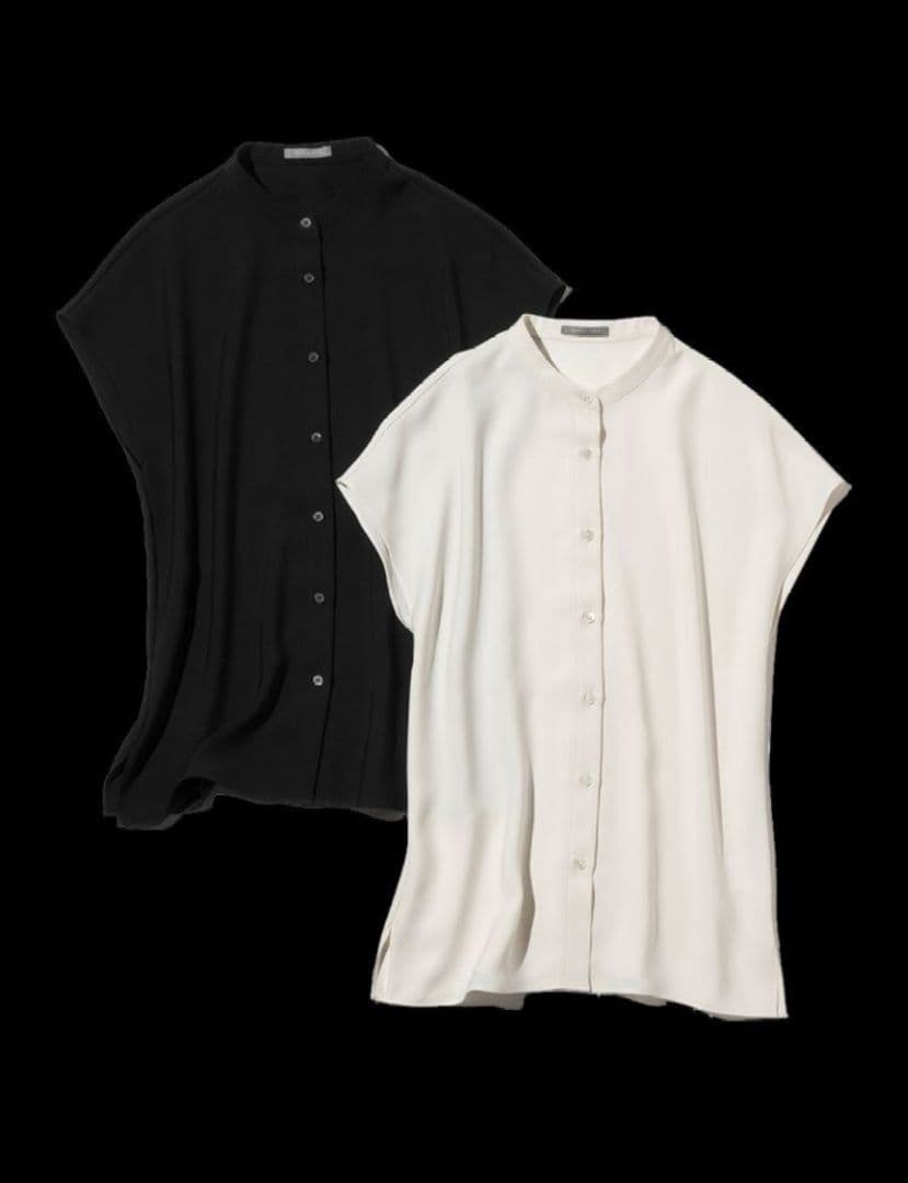 theory luxe 23SS バンドカラー ウォッシャブル ブラウス