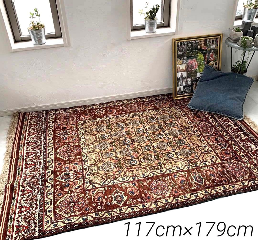 アフガニスタン絨毯　レア柄　手織り　ペルシャ　パキスタン