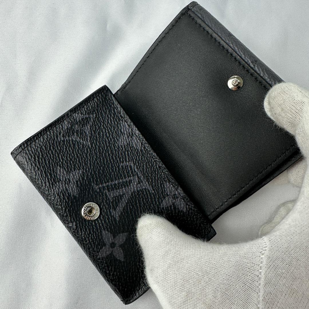 【美品】ルイヴィトン 折り財布 ディスカバリー コンパクト モノグラムエクリプス