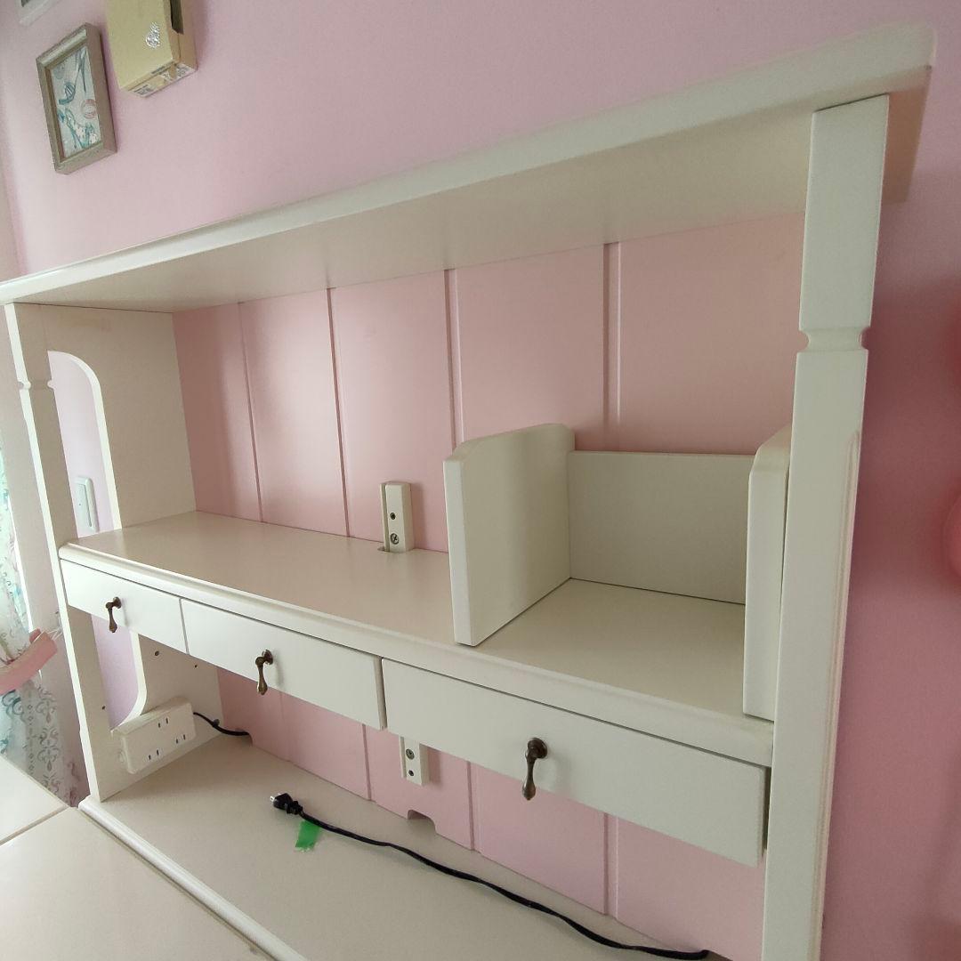 引取限定●学習机付属の棚のみ●本棚●白ピンク●お姫様●プリンセス●かわいい