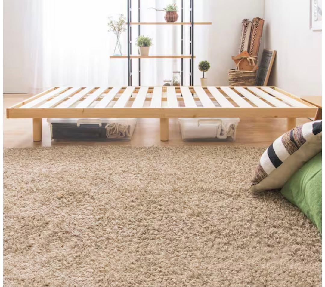 セミダブル スラットベッドフレーム/マットレス