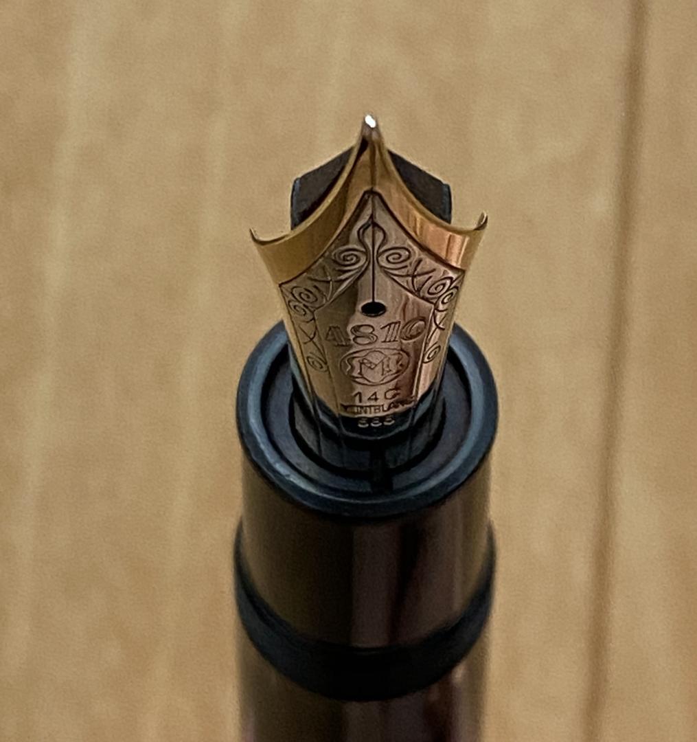 美品 モンブラン マイスターシュテュック 149 万年筆 エボナイト 14C細字