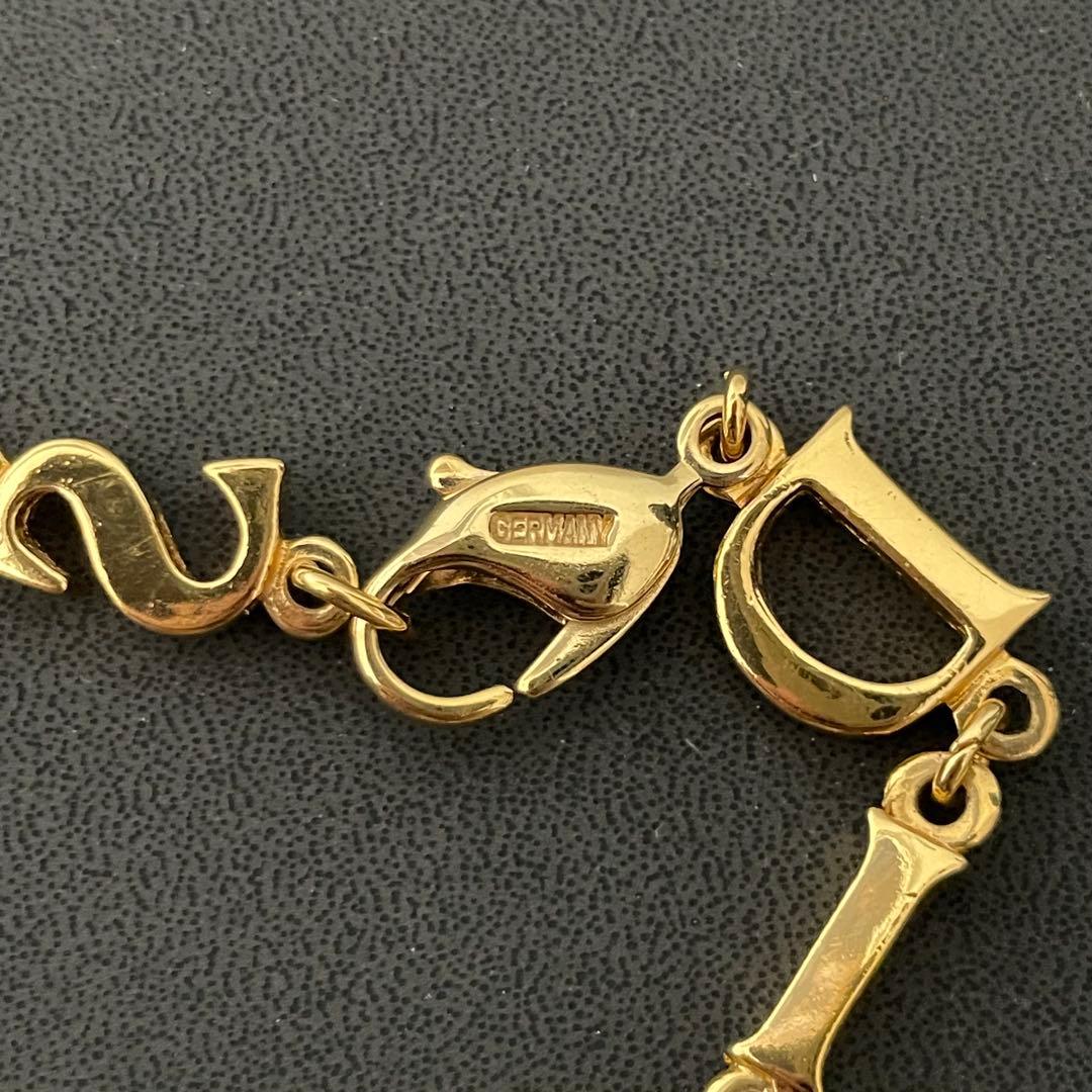 美品 Christian Dior ブレスレット　ラインストーン ゴールド ロゴ