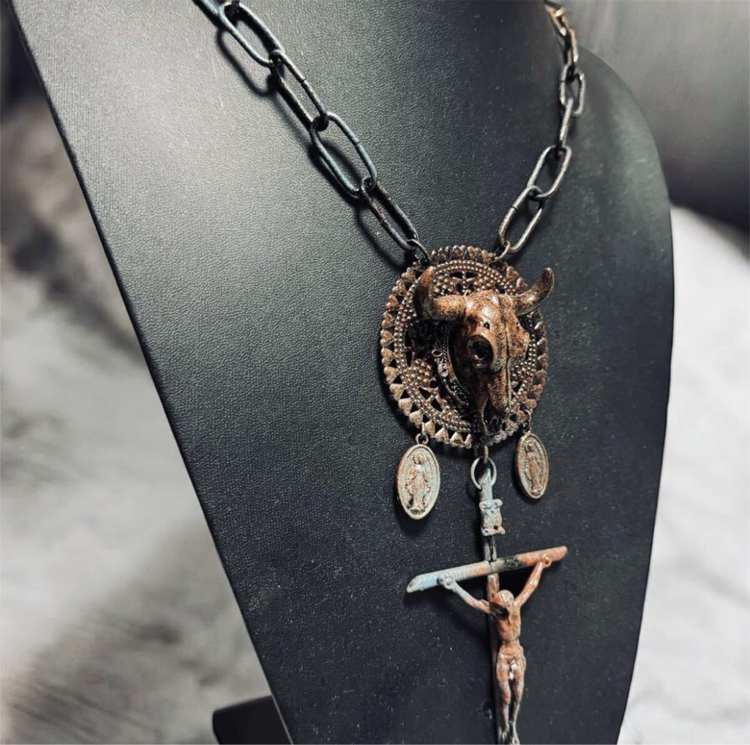 ★一点物★ジャンポールゴルチエ バッファローヘッドクロスネックレス激レア希少