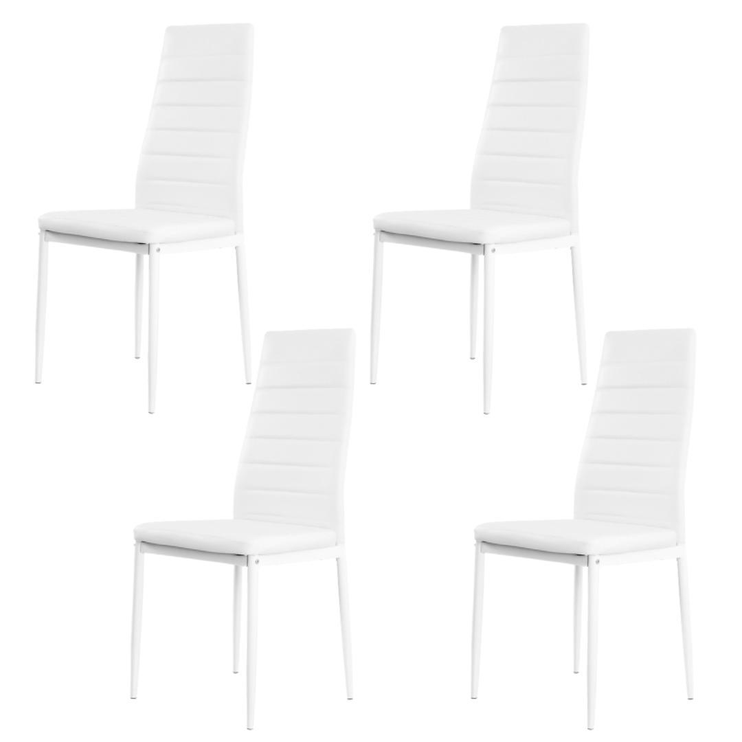 【ホワイト 4脚 セット】ダイニングチェア 椅子 モダン シンプル 組立簡単