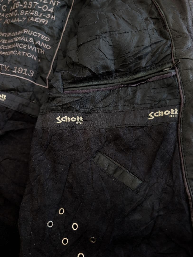Schott レザージャケット カウハイド USA製 XL ブラック ショット
