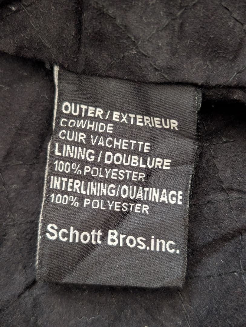 Schott レザージャケット カウハイド USA製 XL ブラック ショット