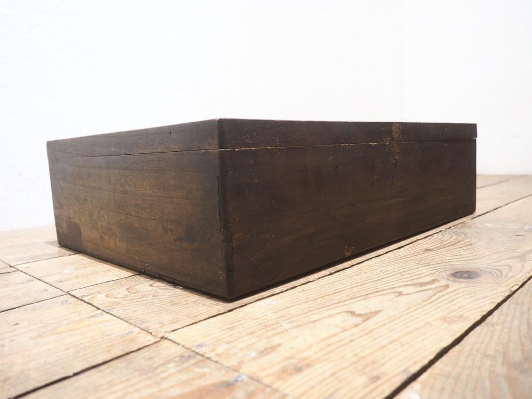 1315 アンティーク　蓋付の木製ガラスケース　木箱　掛け時計　レトロ　古家具