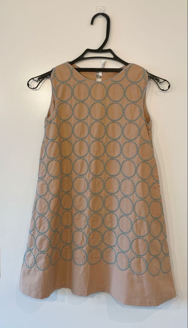 ミナペルホネン タンバリン刺繍 ノースリーブ ワンピース 9Y