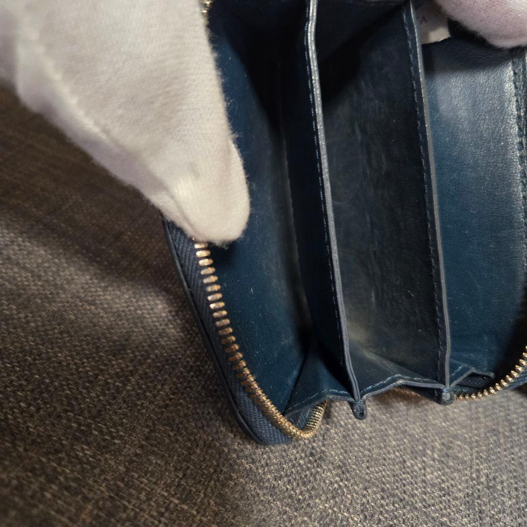 美品 ボッテガヴェネタ ケース　マキシイントレチャート　紺