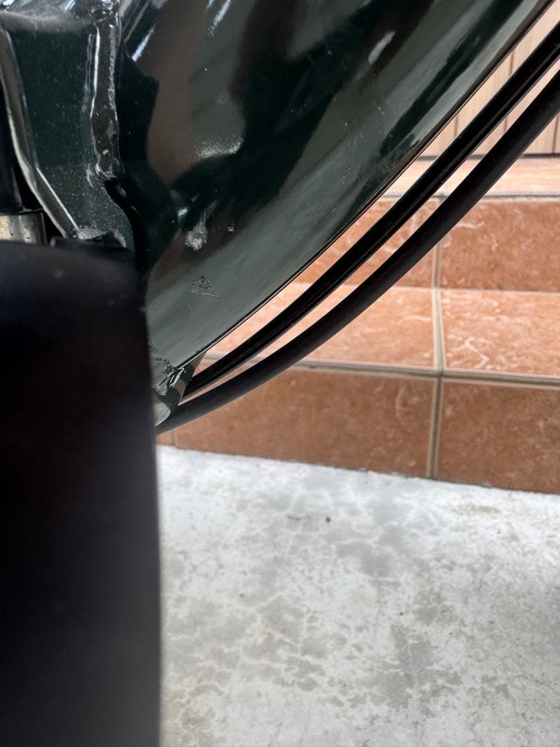 ギア付き折りたたみ自転車　ダークグリーン