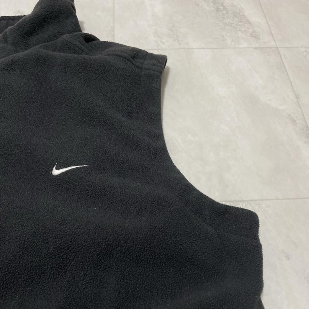 90s ナイキゴルフ リバーシブル ナイロンベスト フリースベスト 刺繍ロゴ