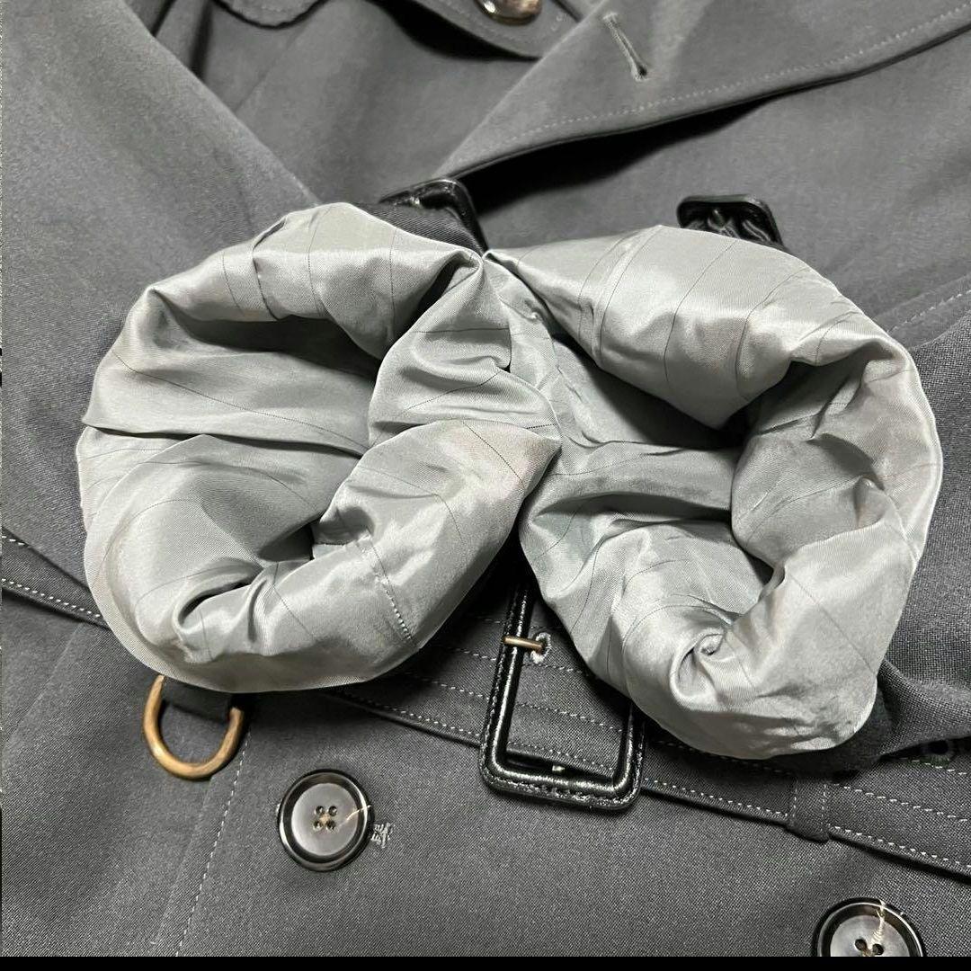 【未使用級】アクアスキュータム　ダーバン　トレンチコート　グレー　L相当