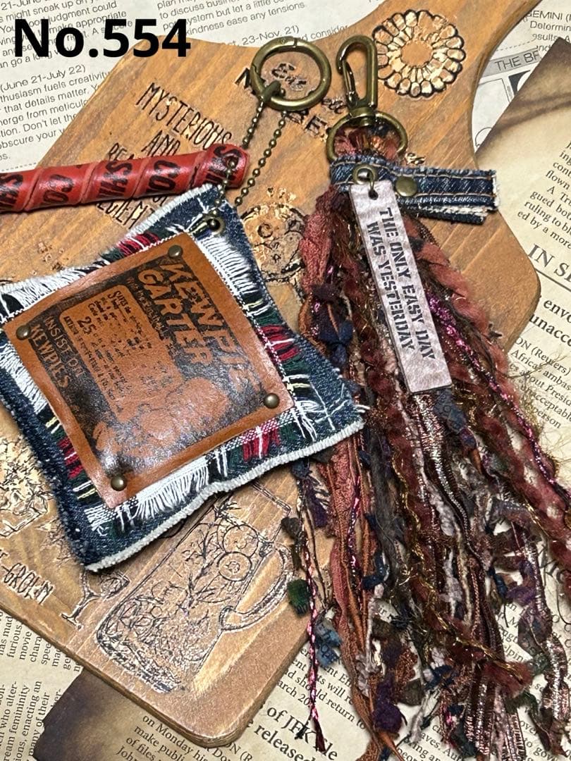 リメイクデニムでかクッションバッグチャーム　No.554