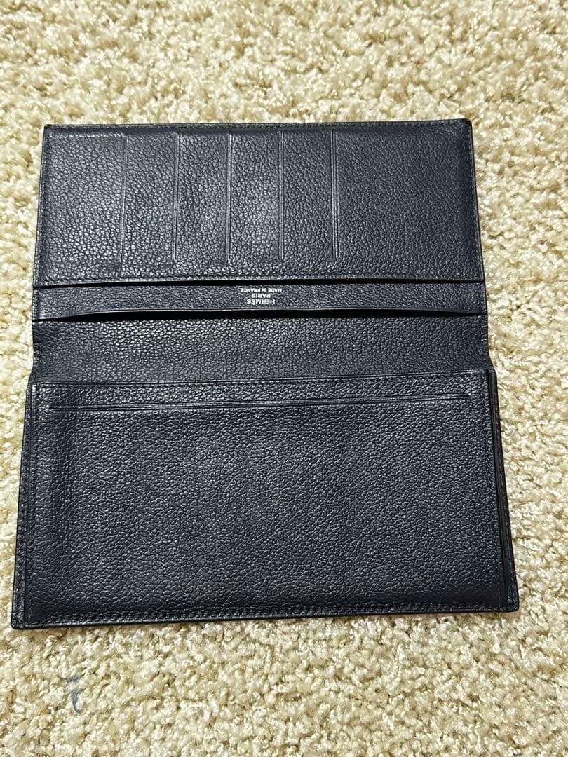 HERMES ネイビー レザー 長財布