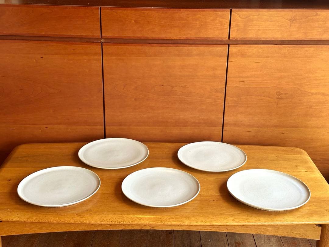 大皿　丸皿　角皿　長方皿　15枚セット！　淡いベージュ　同一トーン　唐津焼　作家