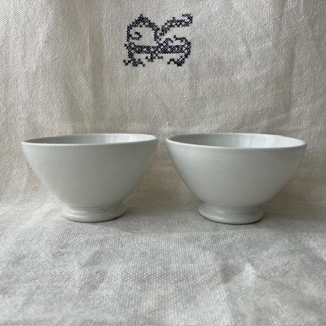 レア◆2コ◆ショワジールロワ小ぶりなカフェオレボウル白＃サルグミンヌオクトゴナル