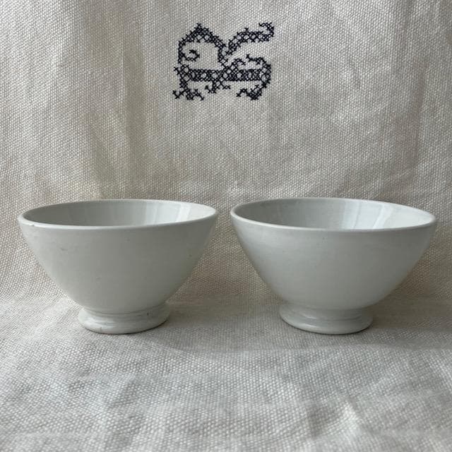 レア◆2コ◆ショワジールロワ小ぶりなカフェオレボウル白＃サルグミンヌオクトゴナル