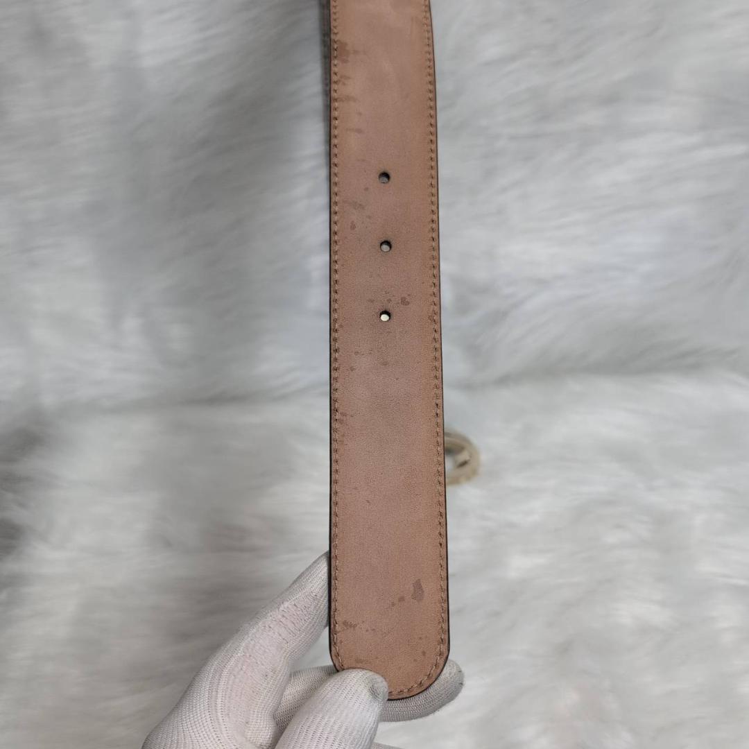 【極美品】 GUCCI グッチシマ レザー ベルト ゴールド インターロッキング