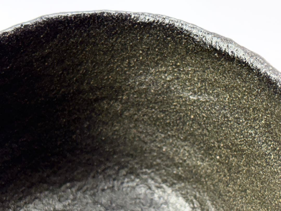 楽焼【佐々木昭楽】造 長次郎写 かせ釉 黒楽茶碗 共箱共布栞付R811172