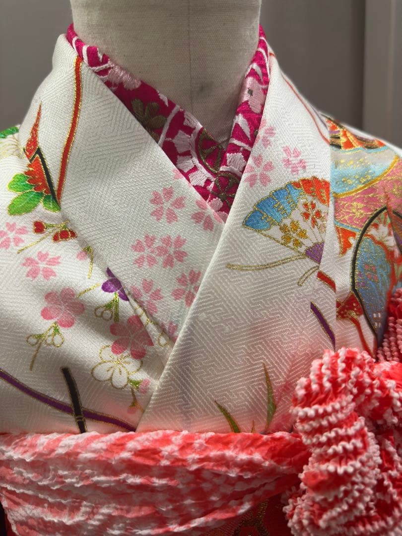 7歳　七五三　正絹　絞り　着物　フルセット