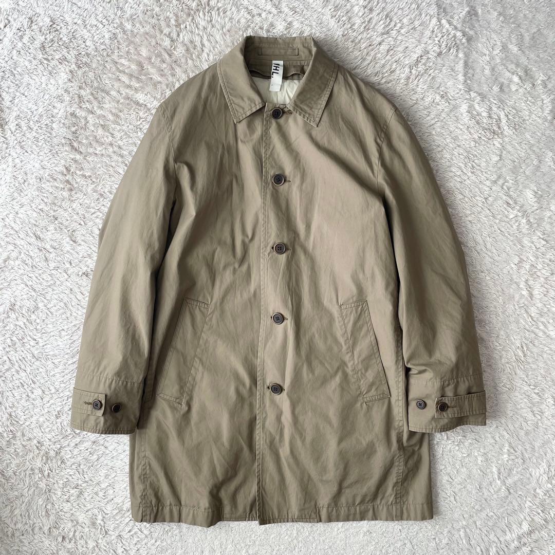 エムエイチエル 美品 MHL ダウンライナー ステンカラーコート L ベージュ