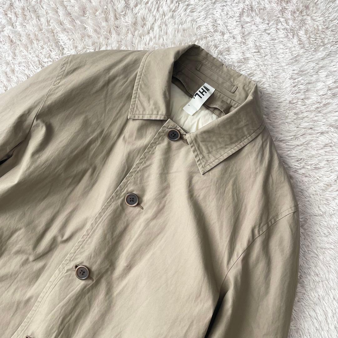 エムエイチエル 美品 MHL ダウンライナー ステンカラーコート L ベージュ