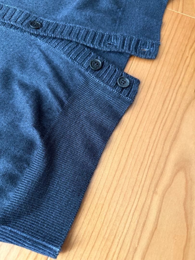 Cruciani カーディガン Vネック ウール 48 ネイビー