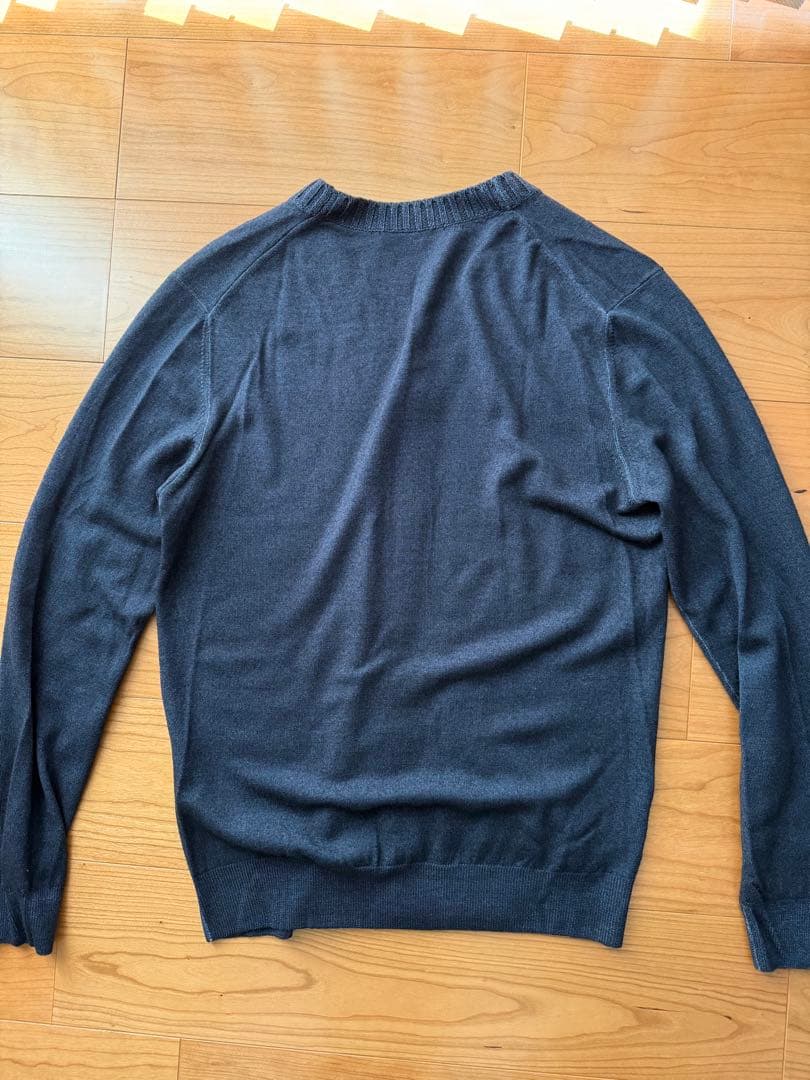 Cruciani カーディガン Vネック ウール 48 ネイビー