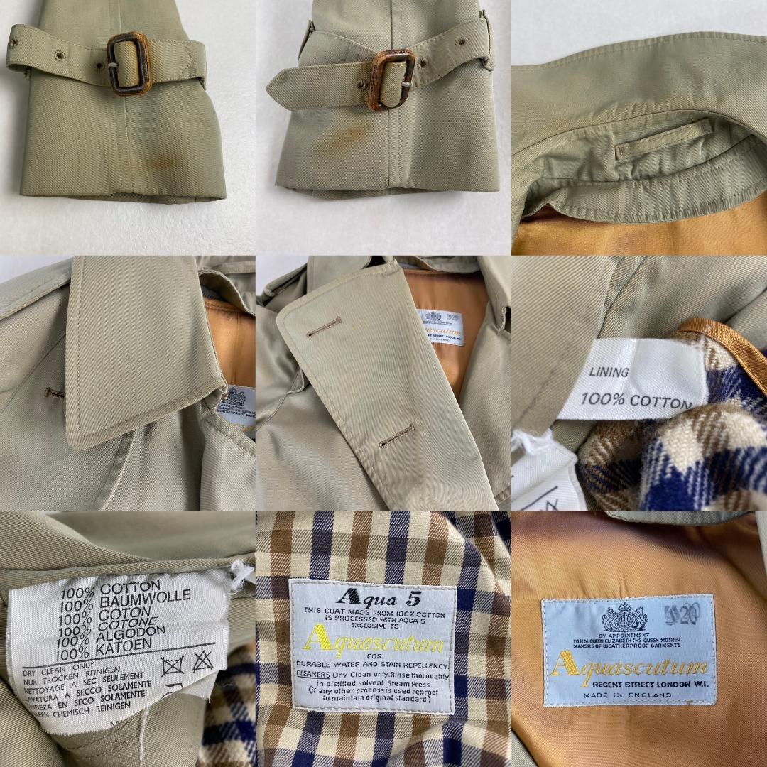 アクアスキュータム　トレンチコート　英国製　Aqua5　ヴィンテージ 　ライナー