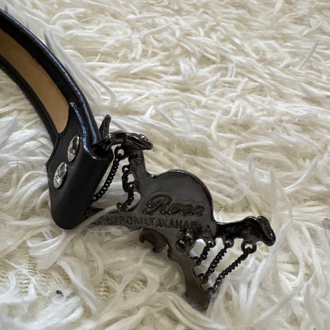 Roen ロエン スカル 髑髏 ドクロ　スタッズ レザー ベルト 黒 激レア☆