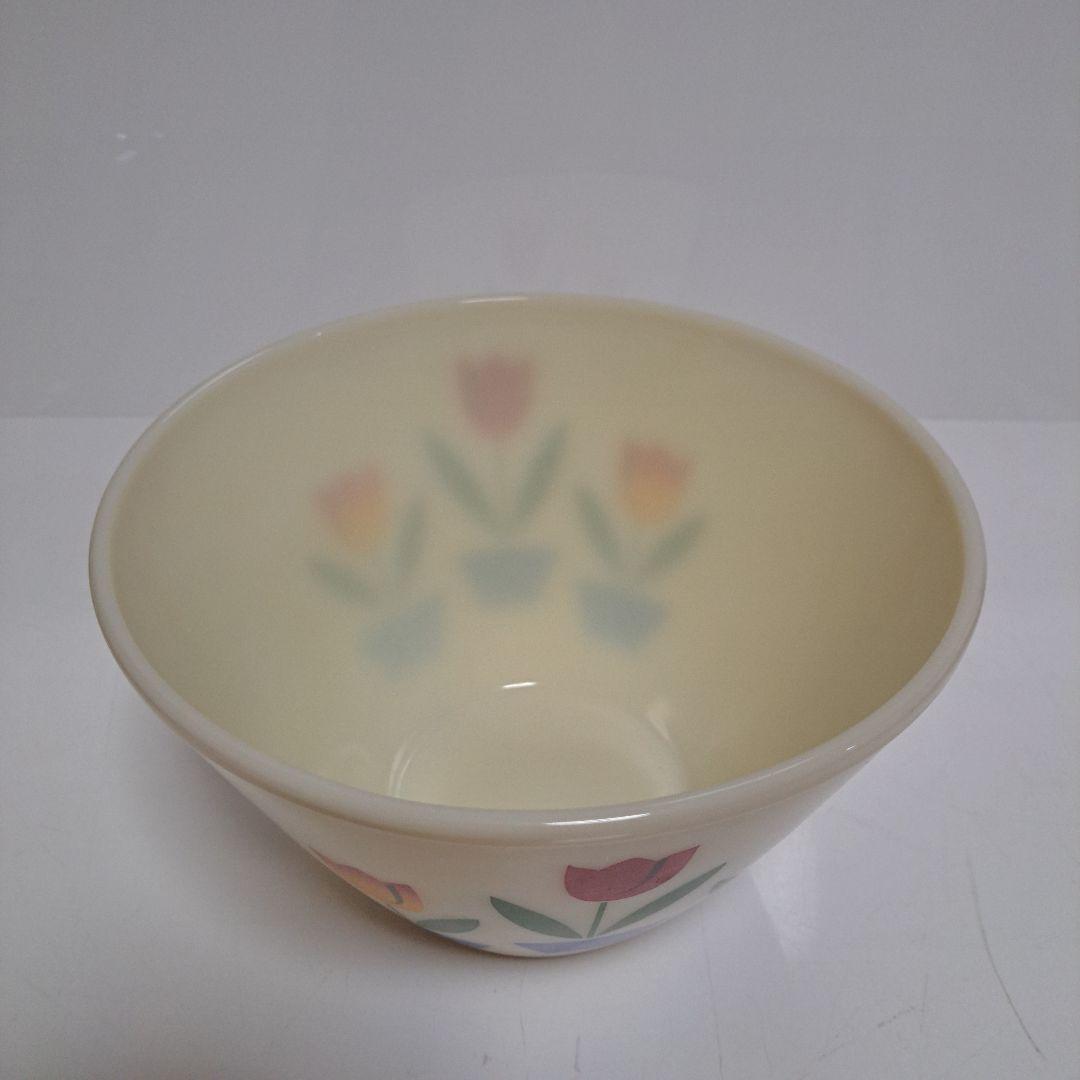 ファイヤーキング　Fire King　ミキシングボウル　チューリップ　アイボリー