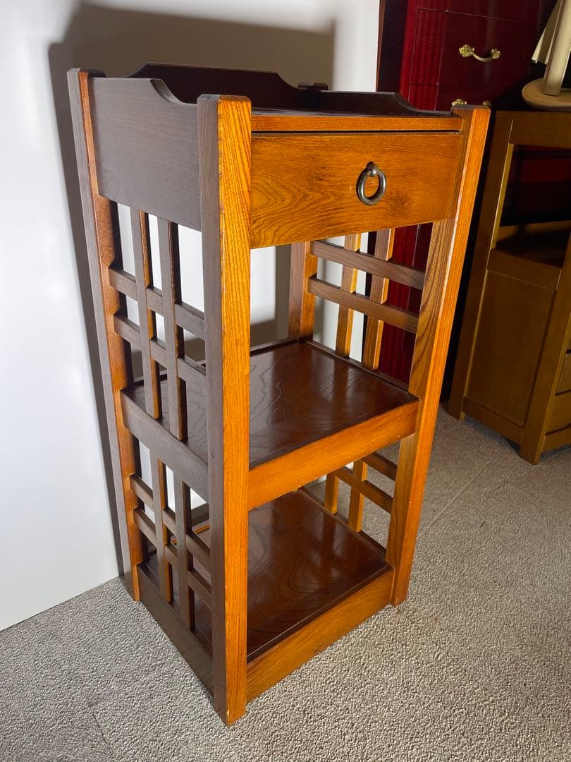 光製作所 HIKARI 電話台 サイドテーブル 木製 昭和レトロ