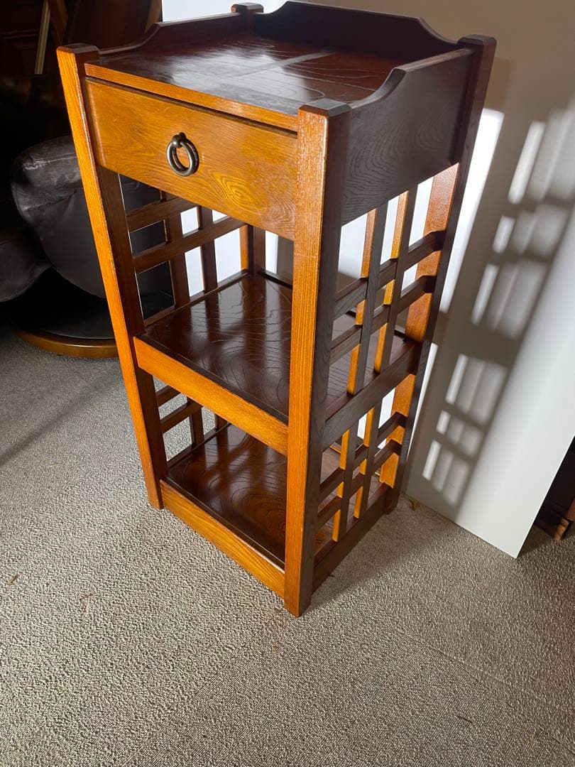 光製作所 HIKARI 電話台 サイドテーブル 木製 昭和レトロ