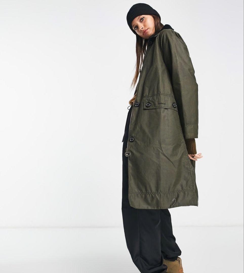 未使用 Barbour オイルド コート BURWICK WAX 千鳥柄