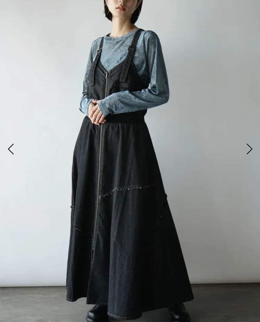 ◯新品　radiate フロントジップデニムジャンパースカート