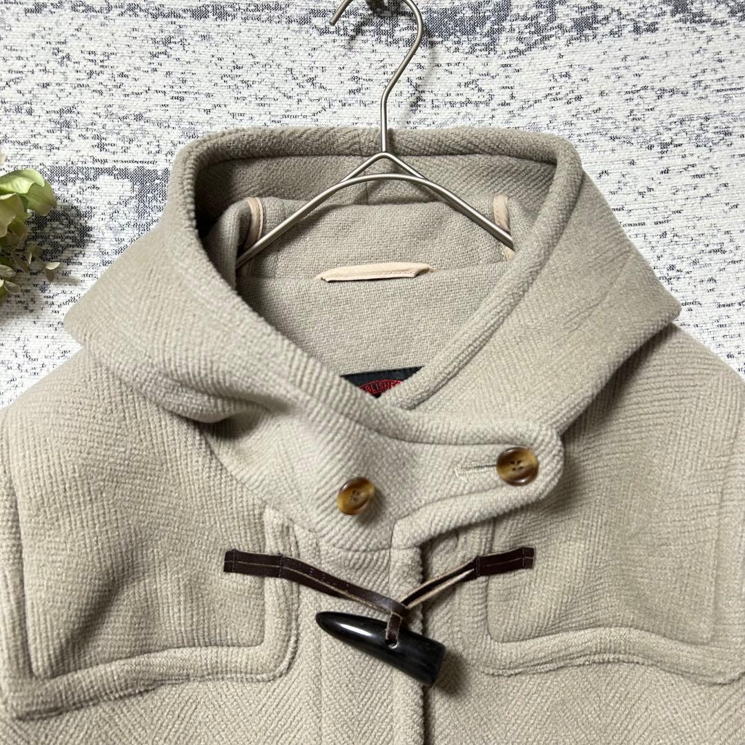 オールドイングランド　ヘリンボーンダッフルコート　くすみグリーン　レディース