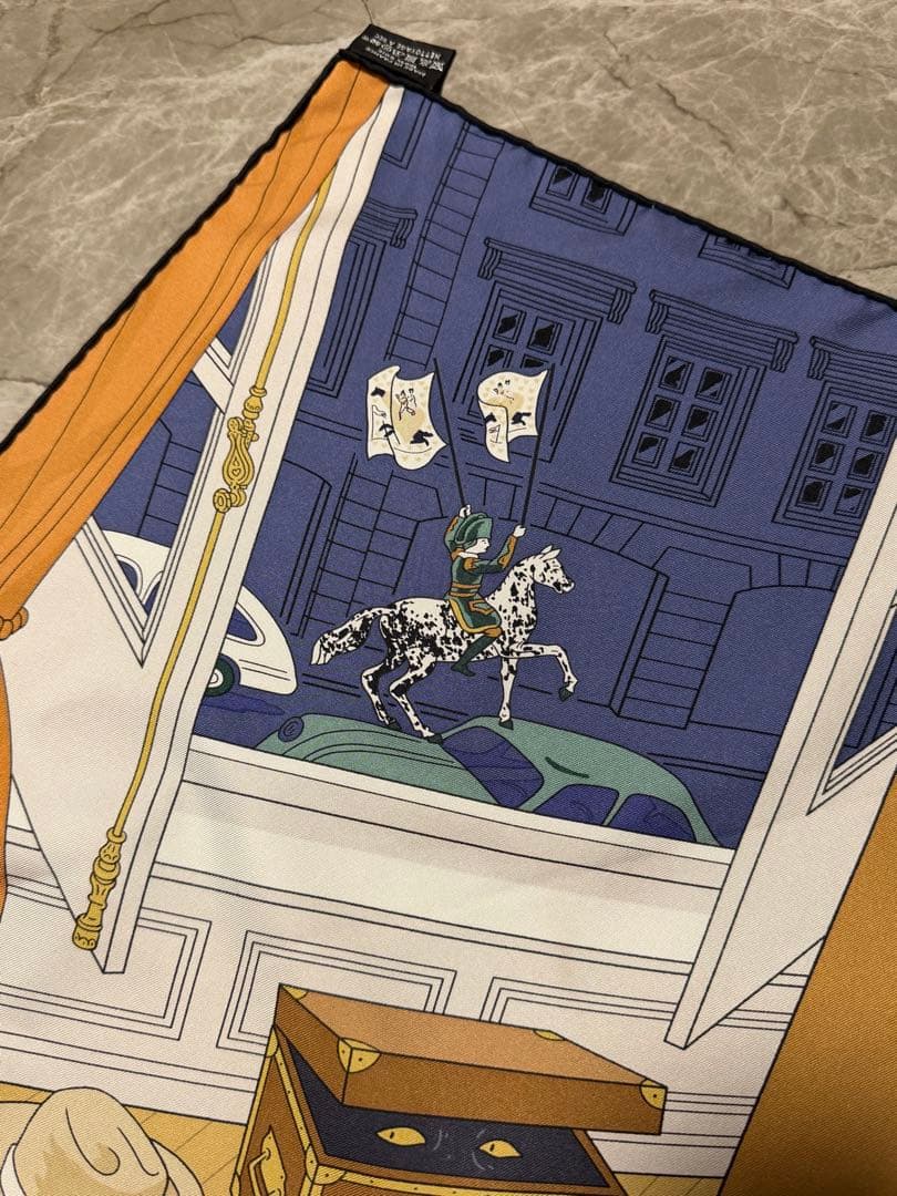 【新品同様】エルメス カレ90 Mystere au 24 24番地のミステリー