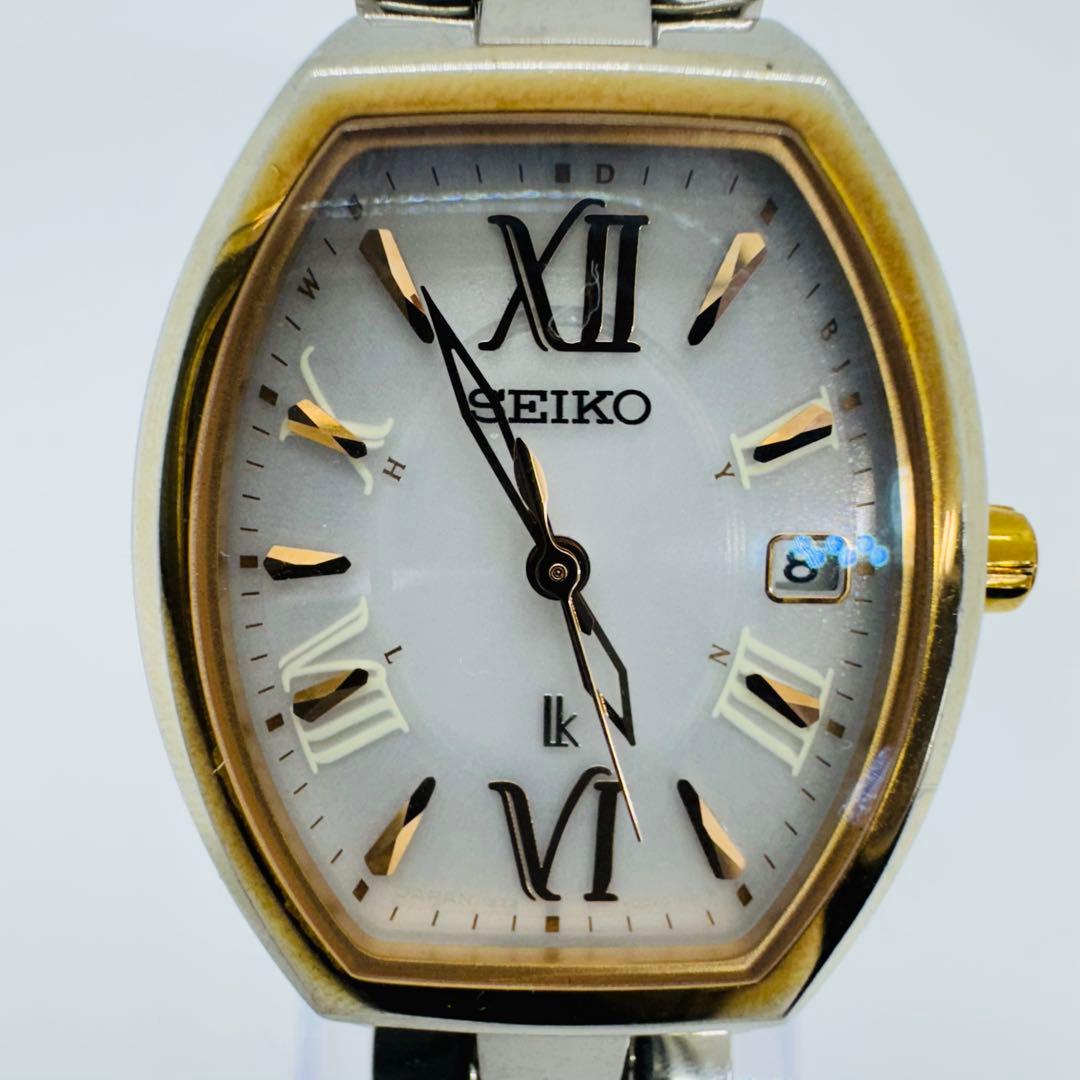 ✨SEIKO✨セイコー✨ルキア✨デイト✨ピンク文字盤✨コンビ✨腕時計✨